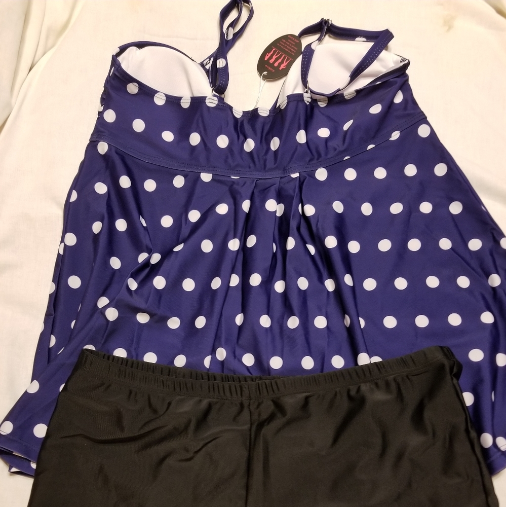 - NwT swim tankini swim dress xxl boy short swim plus size - Picture 9 of 12